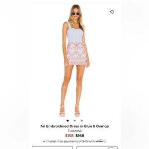 Tularosa Blue and Orange Embroidered Dress